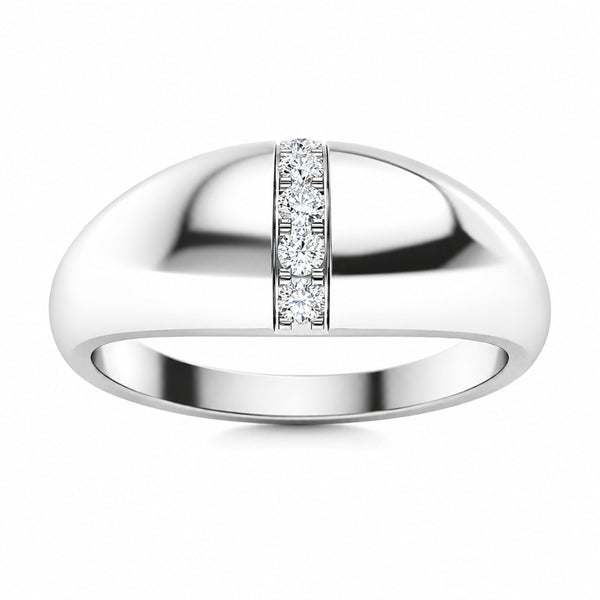Round Cut Lab Grown Diamond Pave Set Promise Ring