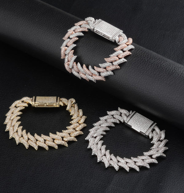 Round Cut Flooded Ice Men's Hip Hop Bracelet