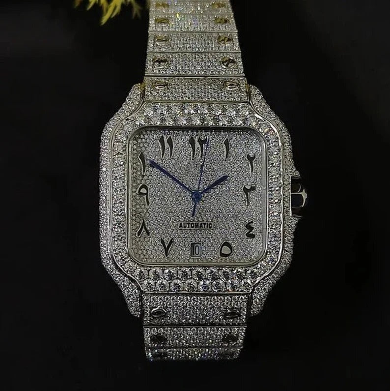 Cartier Automatic Iced Out Men's Luxury Watch