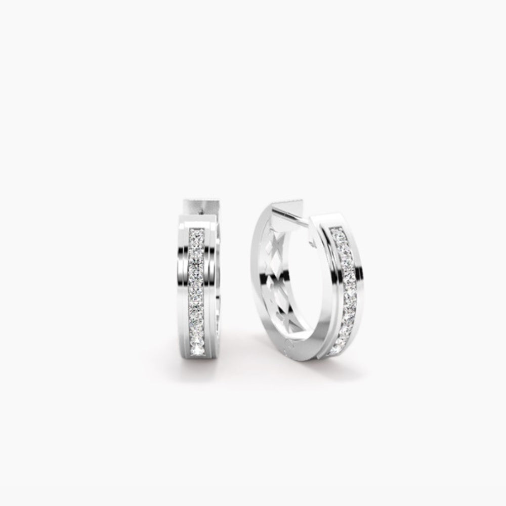 Round Cut Moissanite Classic Hoop Earring