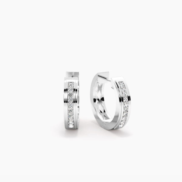Round Cut Moissanite Classic Hoop Earring