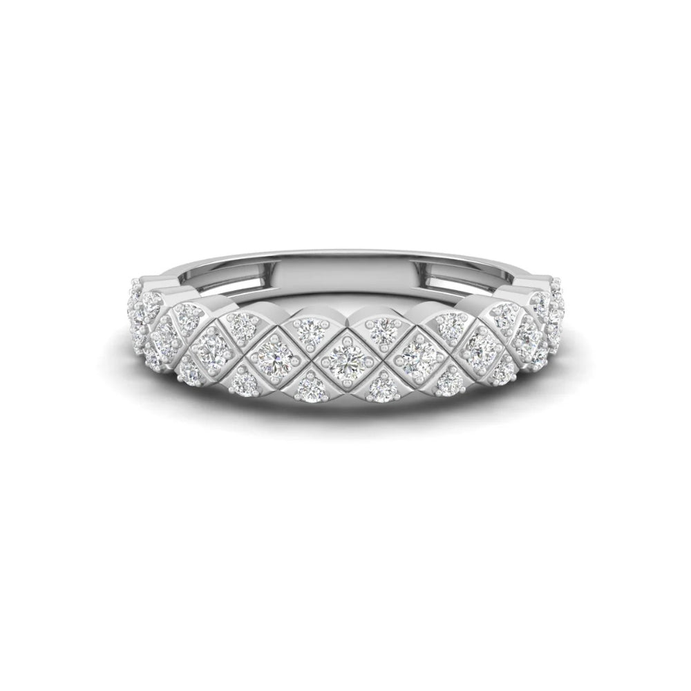 Lab Grown Diamond Round Cut Distance Pave Set Men's Ring