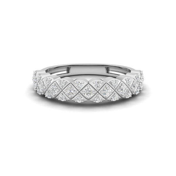 Lab Grown Diamond Round Cut Distance Pave Set Men's Ring