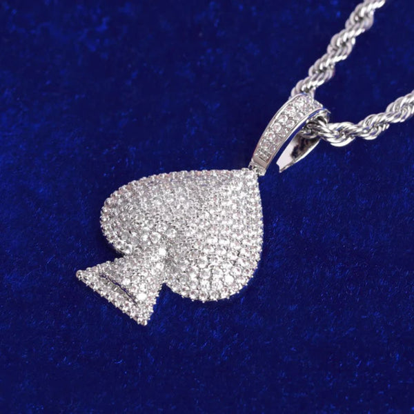 Lab Grown Diamond Round Cut Ace Of Spades Hip Hop Pendant