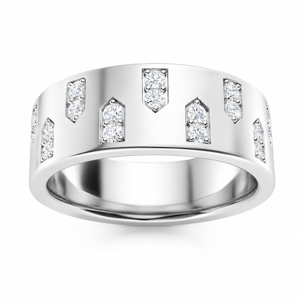 Round Cut Lab Grown Diamond Prong Setting Men's Promise Band