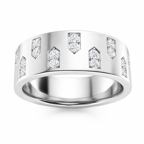 Round Cut Lab Grown Diamond Prong Setting Men's Promise Band