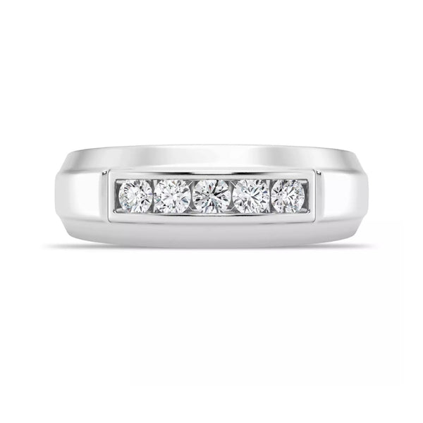 Five Stone Round Cut Lab Grown Diamond Engagement Ring