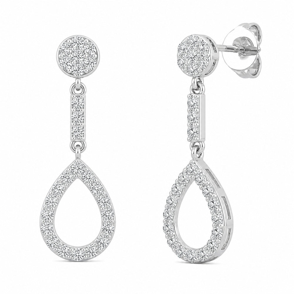 Round Cut Moissanite Drop Dangle Earrings For Wedding Day