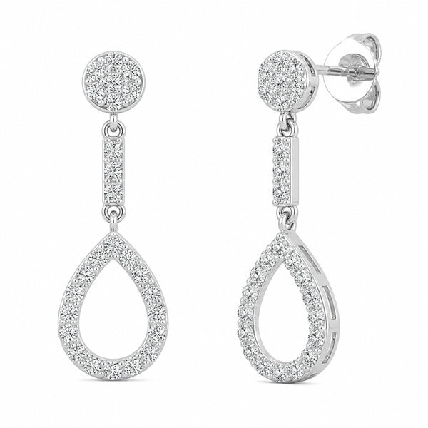 Round Cut Moissanite Drop Dangle Earrings For Wedding Day