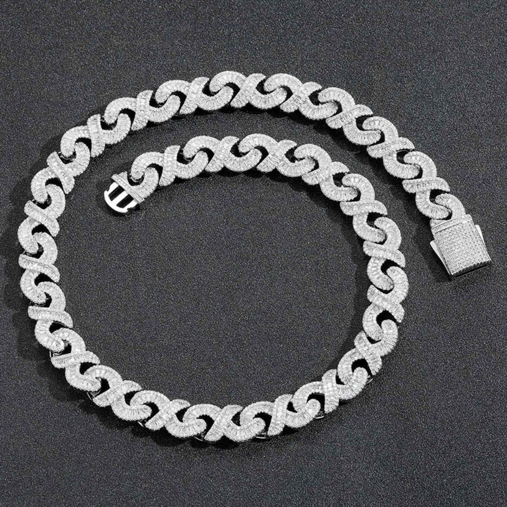 Iced Out Moissanite Infinity Link Hip Hop Chain For Men