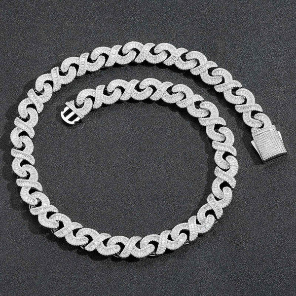 Iced Out Moissanite Infinity Link Hip Hop Chain For Men