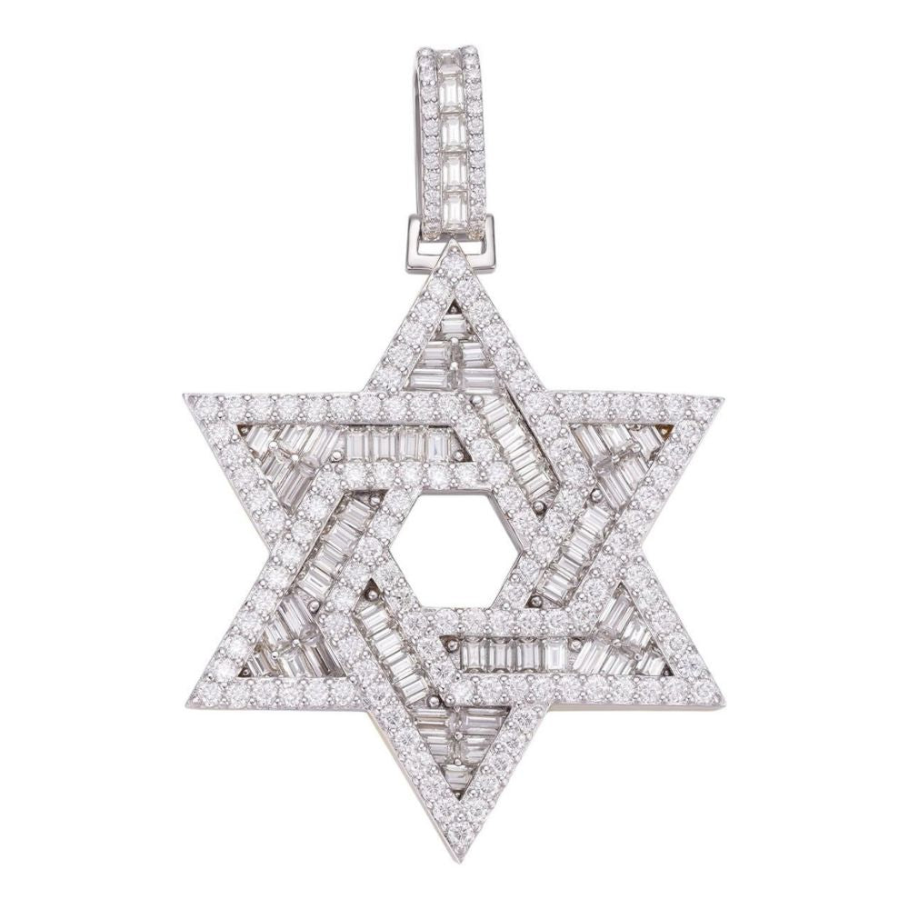 Moissanite David Star Iced Out Hip Hop Pendant For Him