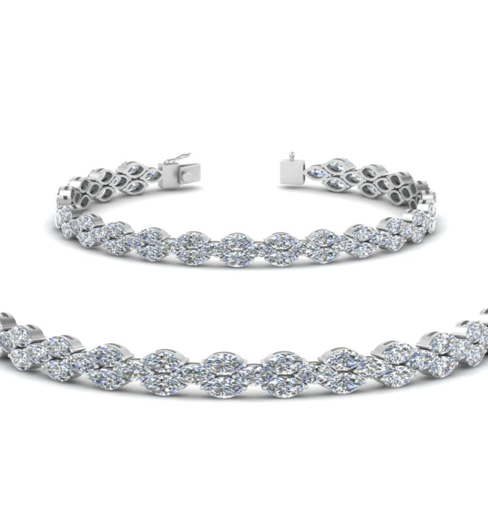 Marquise Cut Moissanite Classic Bracelet For Her