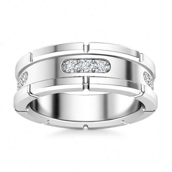 Lab Grown Diamond Round Cut Pave Set Wedding Band
