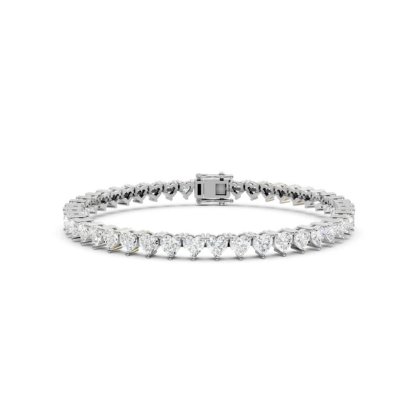 Heart Cut Moissanite Women's Tennis Bracelet