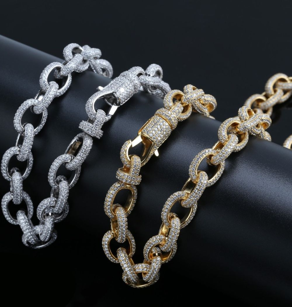 Round Cut Lab Grown Diamond Classic Chain For Men