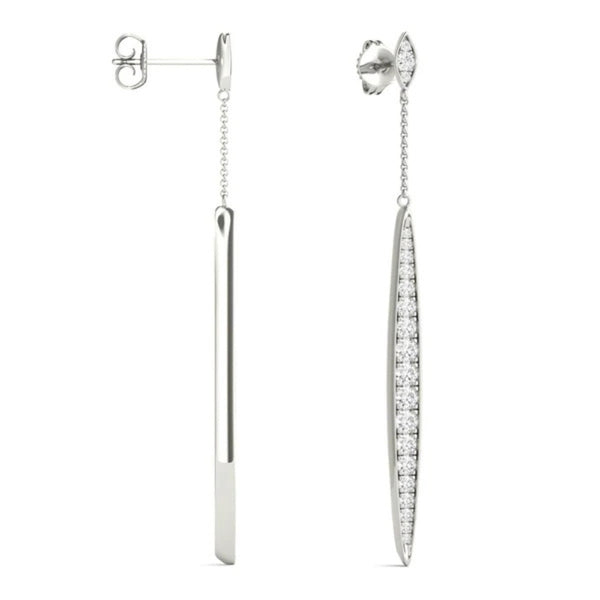 VVS1 Moissanite Round Cut Claw Prong Drop Dangle Earrings