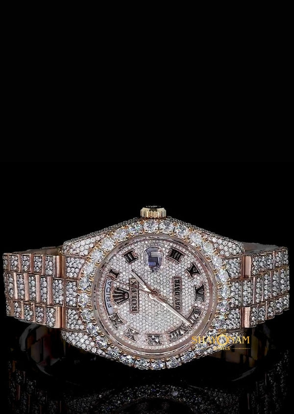 Iced Out Moissanite Diamond  Daydate Hip Hop Watch