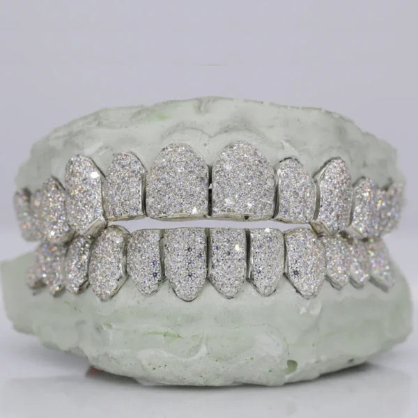 Moissanite Iced Out 12 On 12 Grillz For Men's