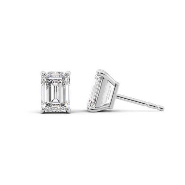 VVS1 Moissanite Emerald Cut Solitaire Earring