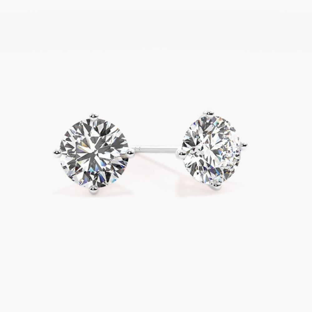 Colorless Moissanite Round Cut Solitaire Earring For Her