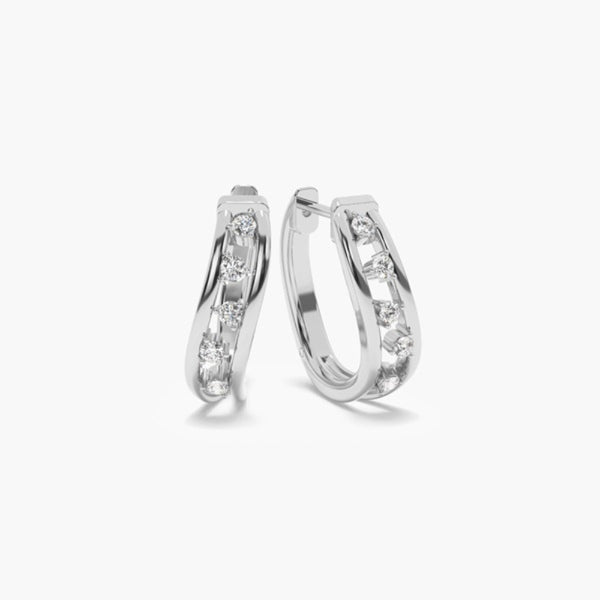 Classic Round Cut Colorless Moissanite Hoop Earring