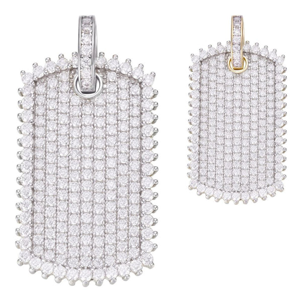 Dog Tag Iced Out Moissanite Diamond Hip Hop Pendant