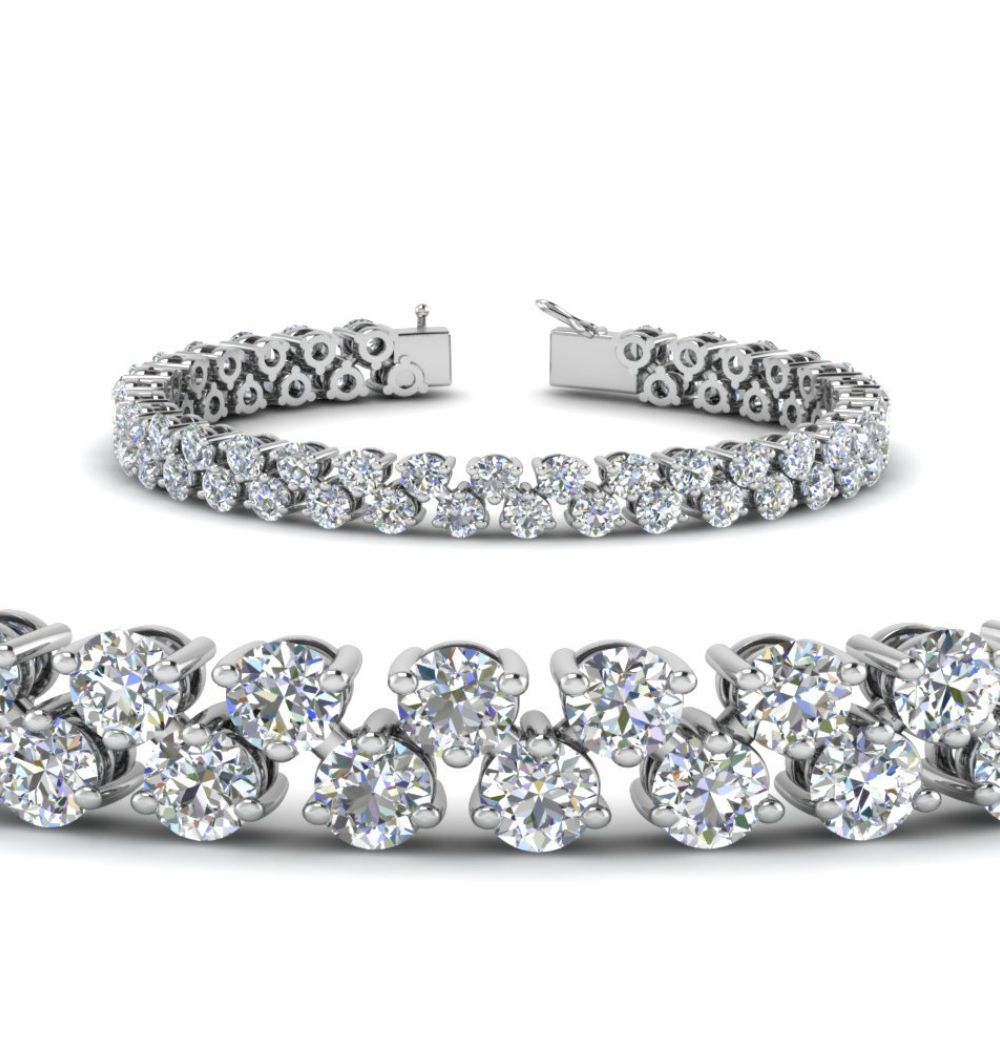 Round Cut Moissanite Tennis Bracelet For Valentine Gift