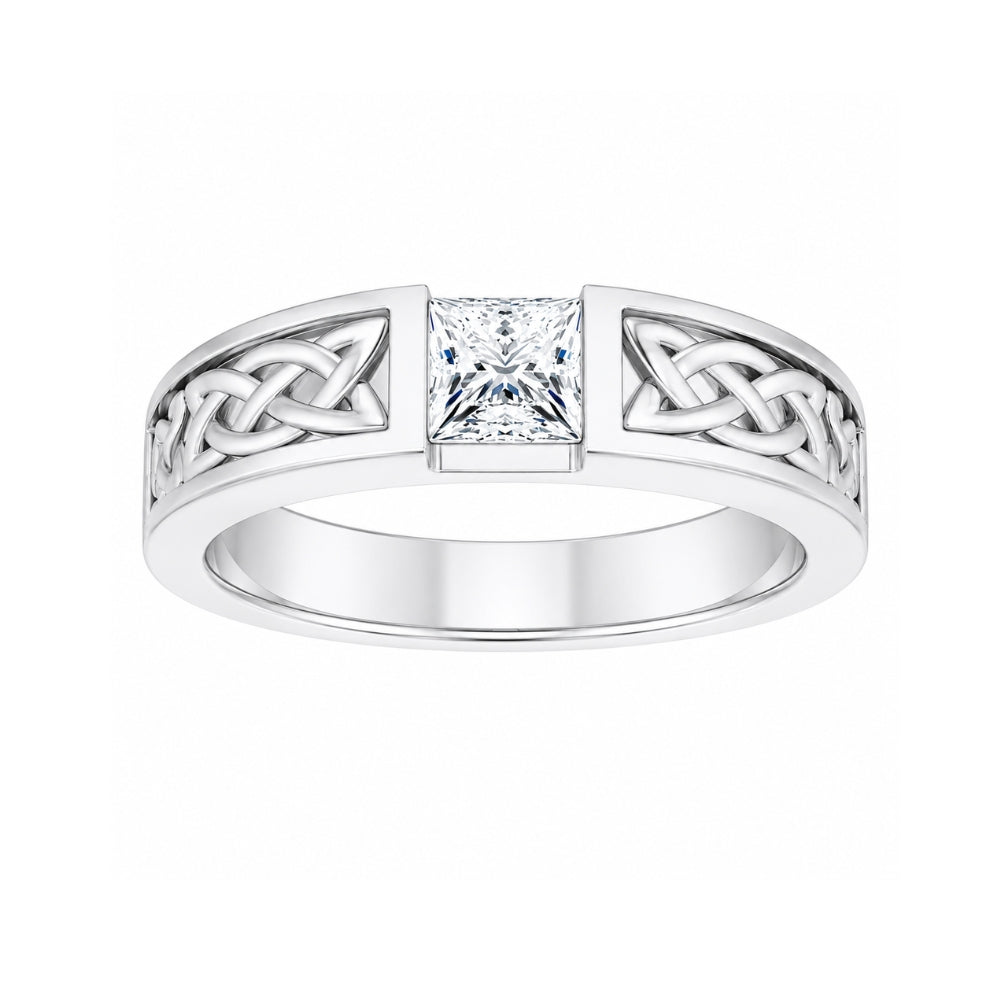 Lab Grown Diamond Princess Cut Bar Set Solitaire Promise Ring