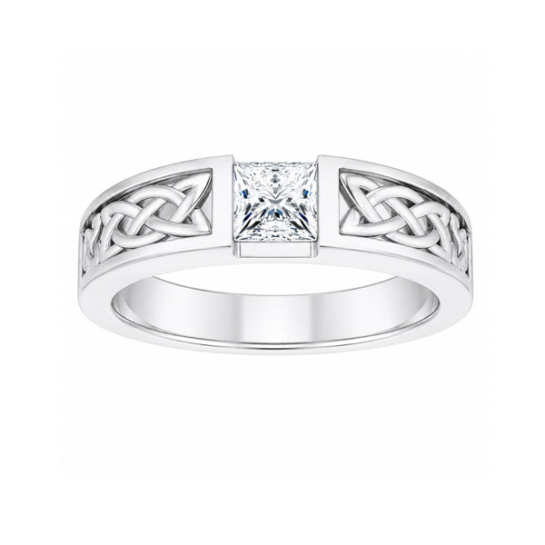 Lab Grown Diamond Princess Cut Bar Set Solitaire Promise Ring