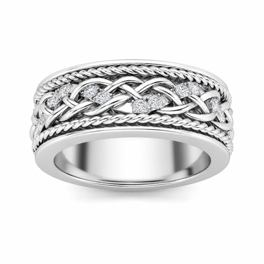 Lab Grown Diamond Round Cut Vintage Band For Men