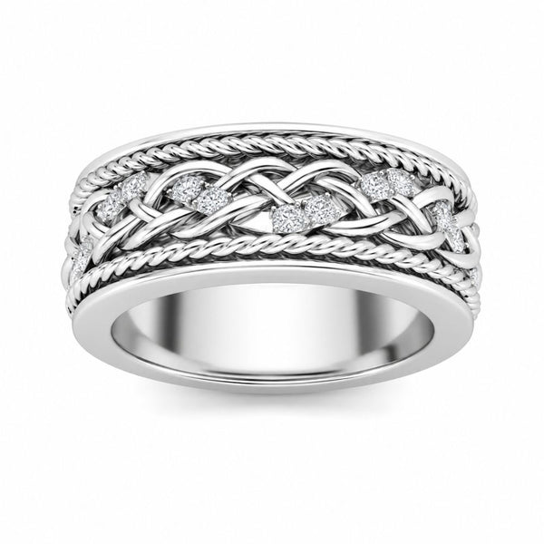 Lab Grown Diamond Round Cut Vintage Band For Men