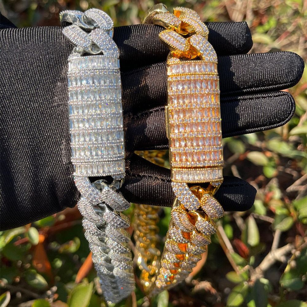 Baguette Cut Lab Grown Diamond Men's Cuban Link Chain