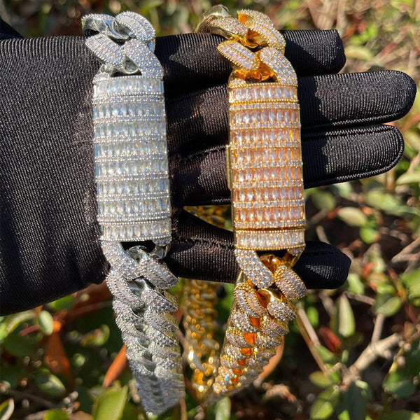 Baguette Cut Lab Grown Diamond Men's Cuban Link Chain