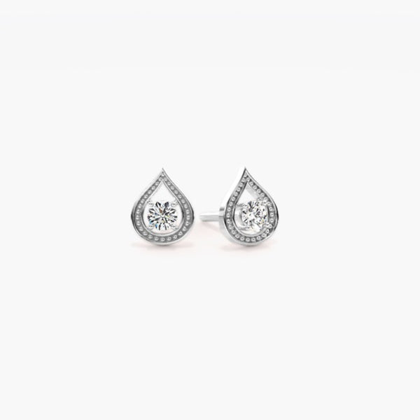 Round Cut Moissanite Filligree Style Stud Earring