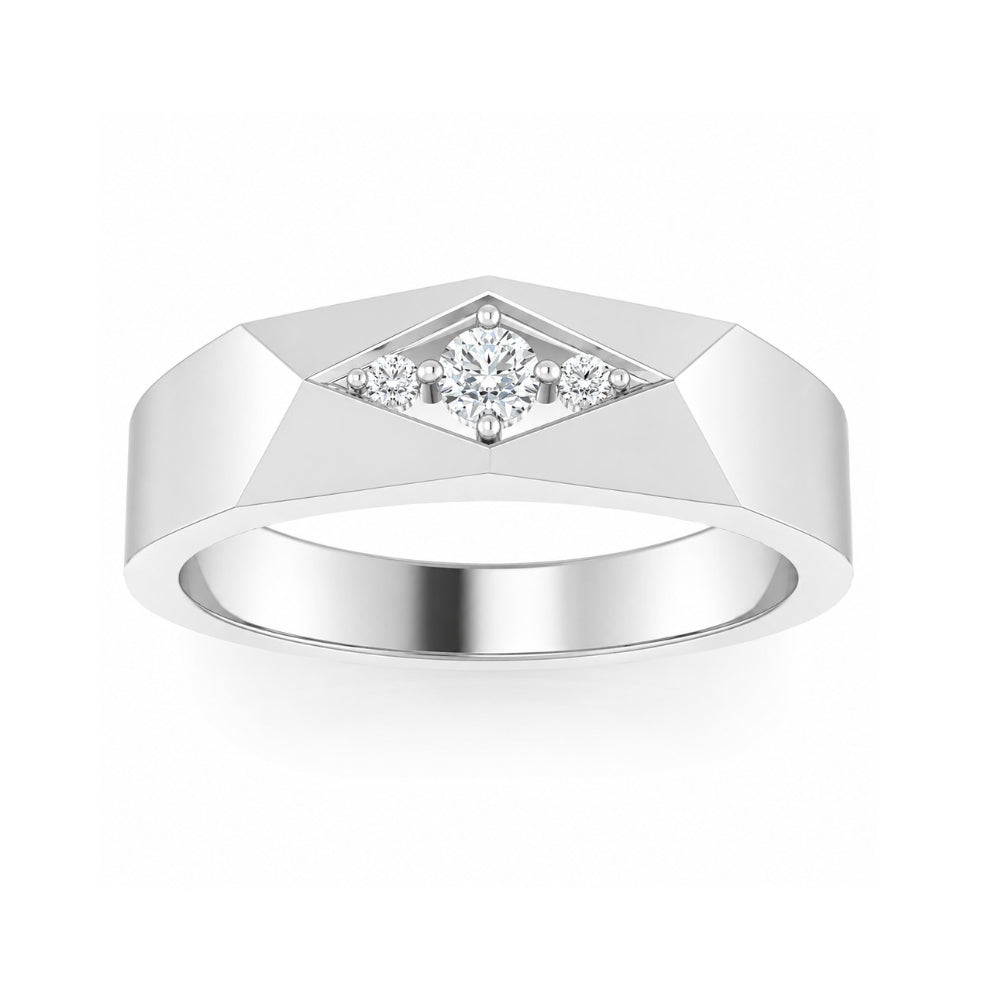Lab Grown Diamond Round Cut Three Stone Engagement Ring