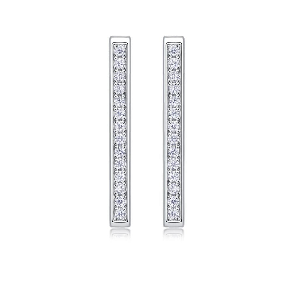 Colorless Moissanite Round Cut Hoop Earrings For Her
