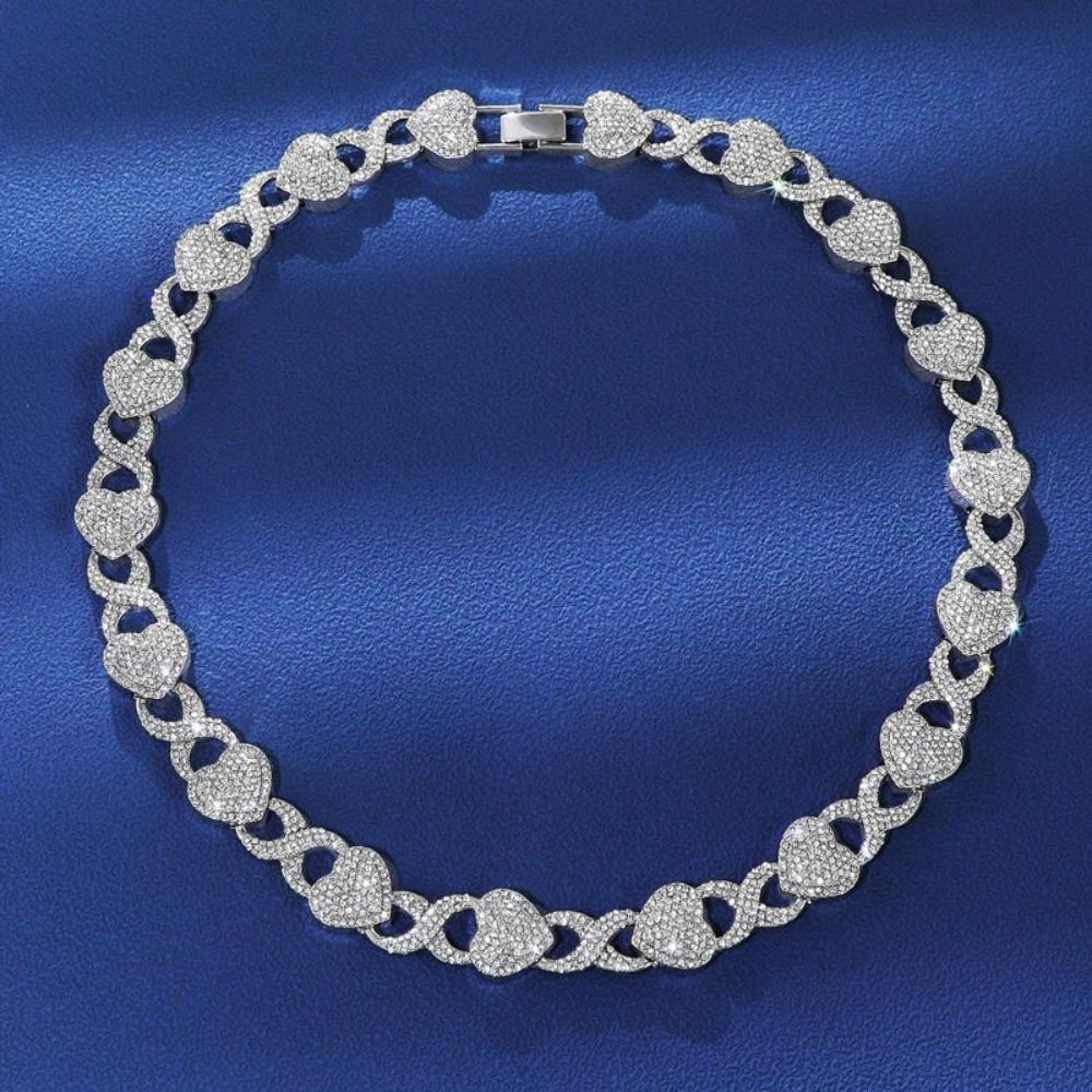 Heart Infinity Link Iced Out Moissanite Hip Hop Chain