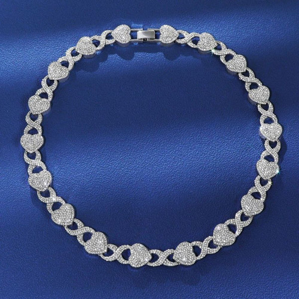 Heart Infinity Link Iced Out Moissanite Hip Hop Chain
