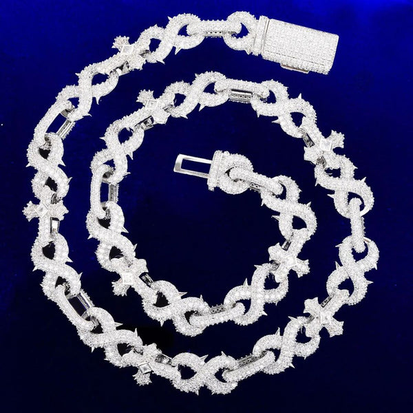 Lab Grown Diamond Round Cut Cross Infinity Link Chain