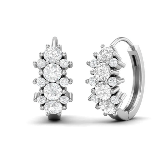 Round Cut Moissanite Classic Hoop Earrings For Women