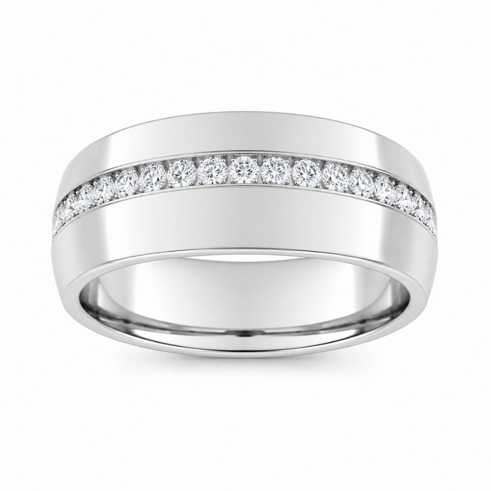 Lab Grown Diamond Round Cut Pave Set Band For Him