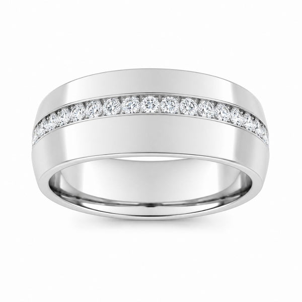 Lab Grown Diamond Round Cut Pave Set Band For Him