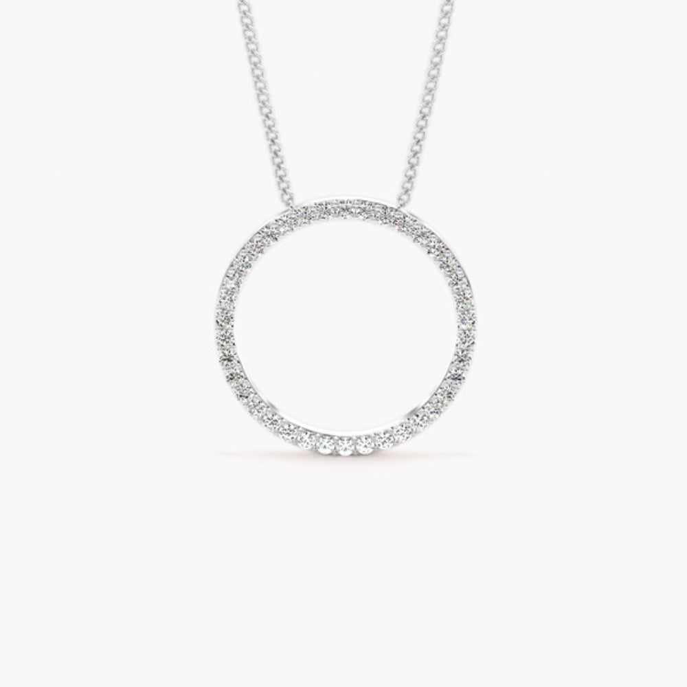 Moissanite Round Brilliant Cut Pave Set Pendant