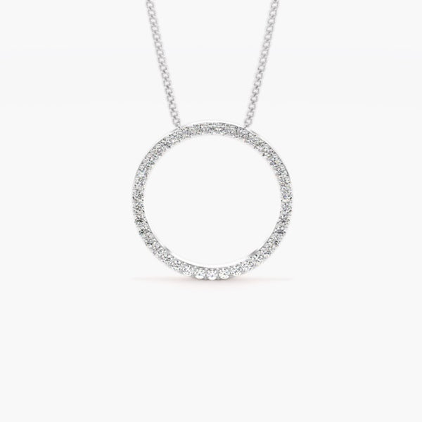 Moissanite Round Brilliant Cut Pave Set Pendant