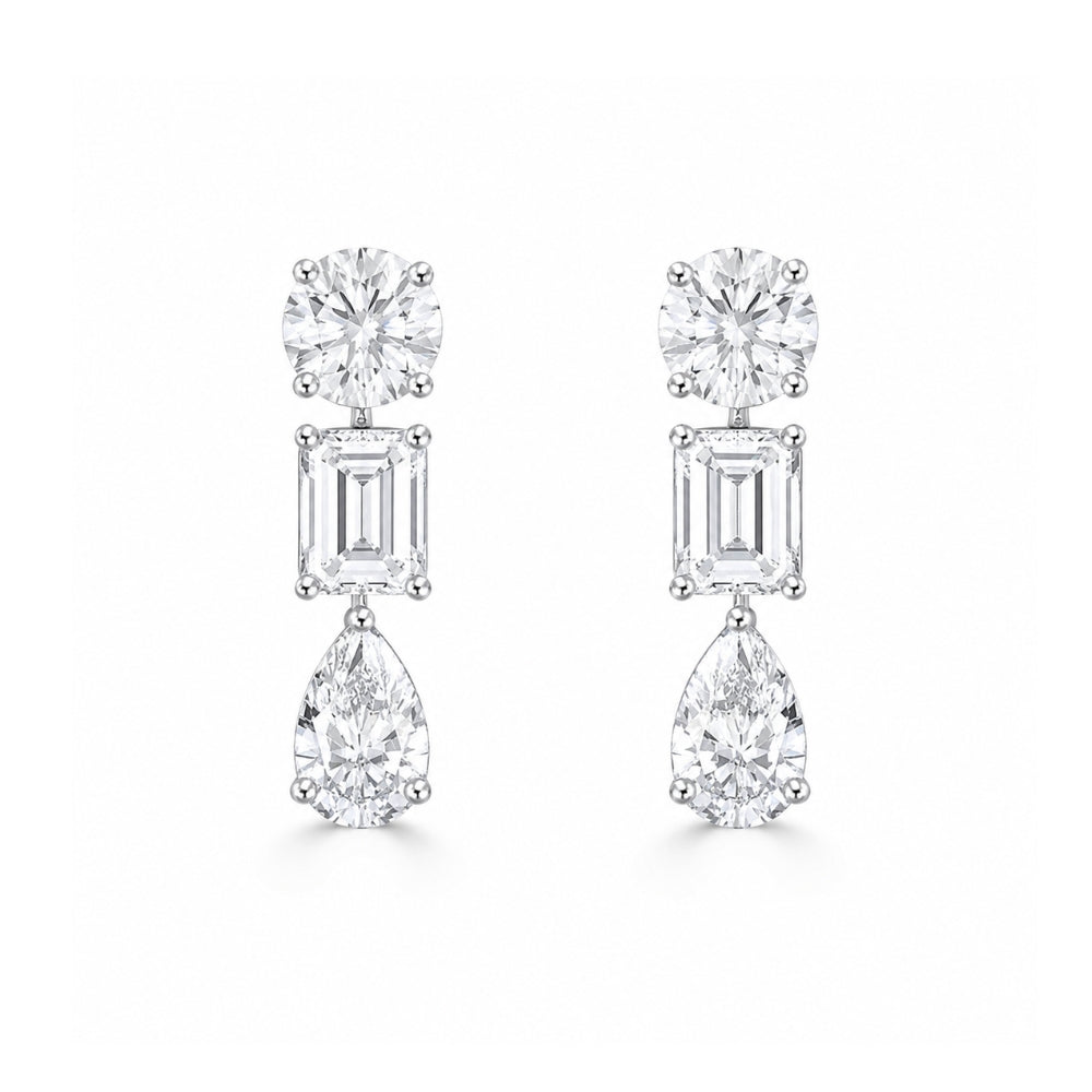 Multi Diamond Moissanite Drop Dangle Earrings For Anniversary Gift
