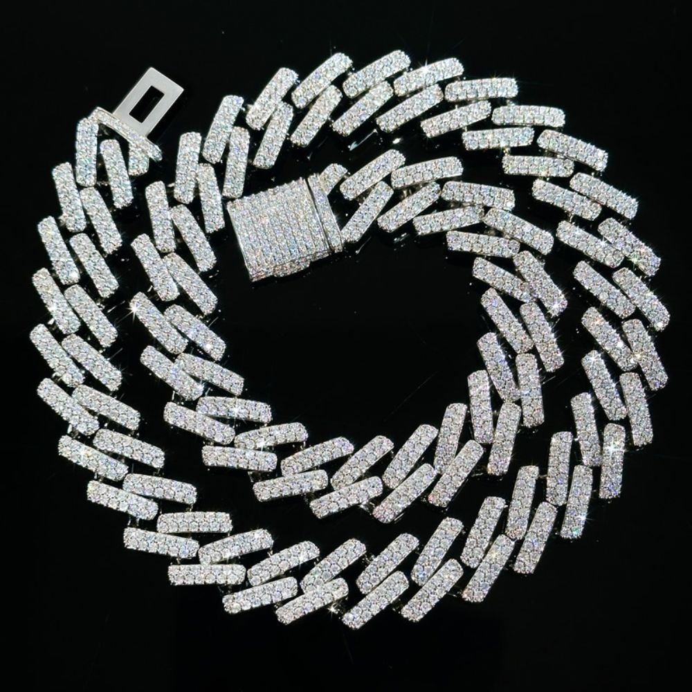 Moissanite Round Cut Iced Out Miami Link Hip Hop Chain