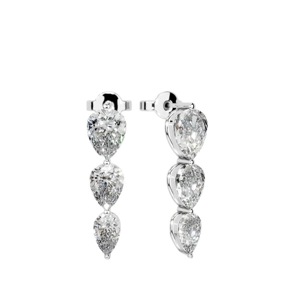 Pear Cut Moissanite Drop Dangle Earrings For Anniversary Gift