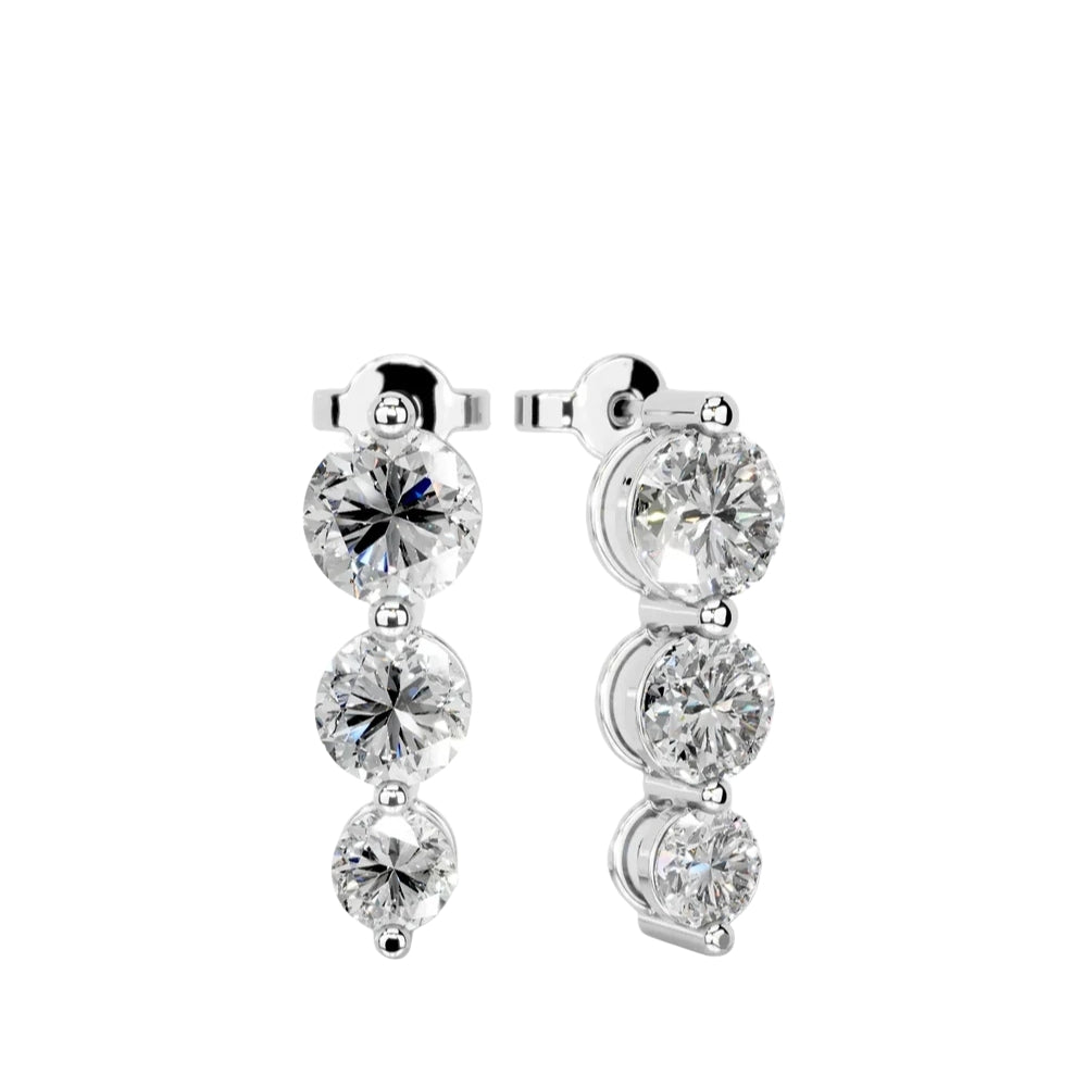 Round Cut Moissanite Drop Dangle Earrings For Women