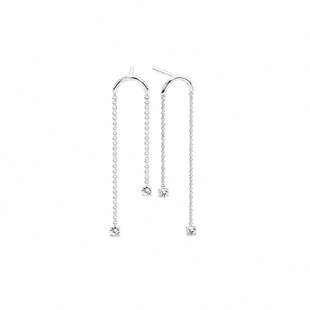 Round Cut Moissanite Unique Drop Dangle Earrings For Women